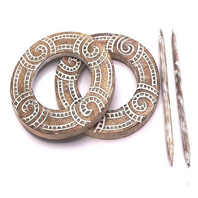 High Quality curtain tiebacks hooks Craft Wooden Stylish Curtain Tieback Rustic Set of 2 Curtain Hold backs