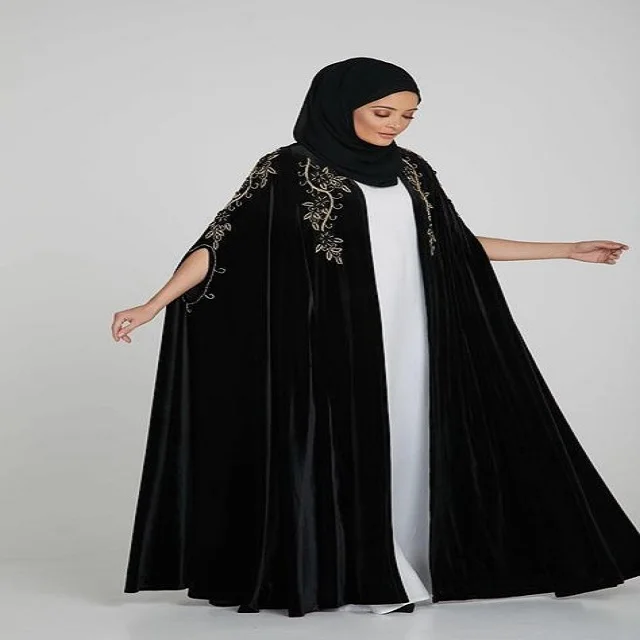 New Dubai Travel Misty Purple Hand Sewn Drill Dress Abaya Muslim Wedding Dress 2022 Moroccan Kaftan Wholesale