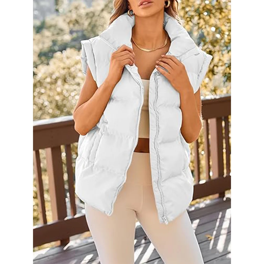 fall winter women clothes coat puffer sleeveless jacket black colour new Women Puffer Vest