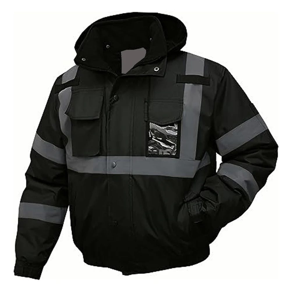 2024 New Arrival Reflective Safety Winter Jacket Workwear Waterproof Work Wear Jacket High Quality Safety Jacket