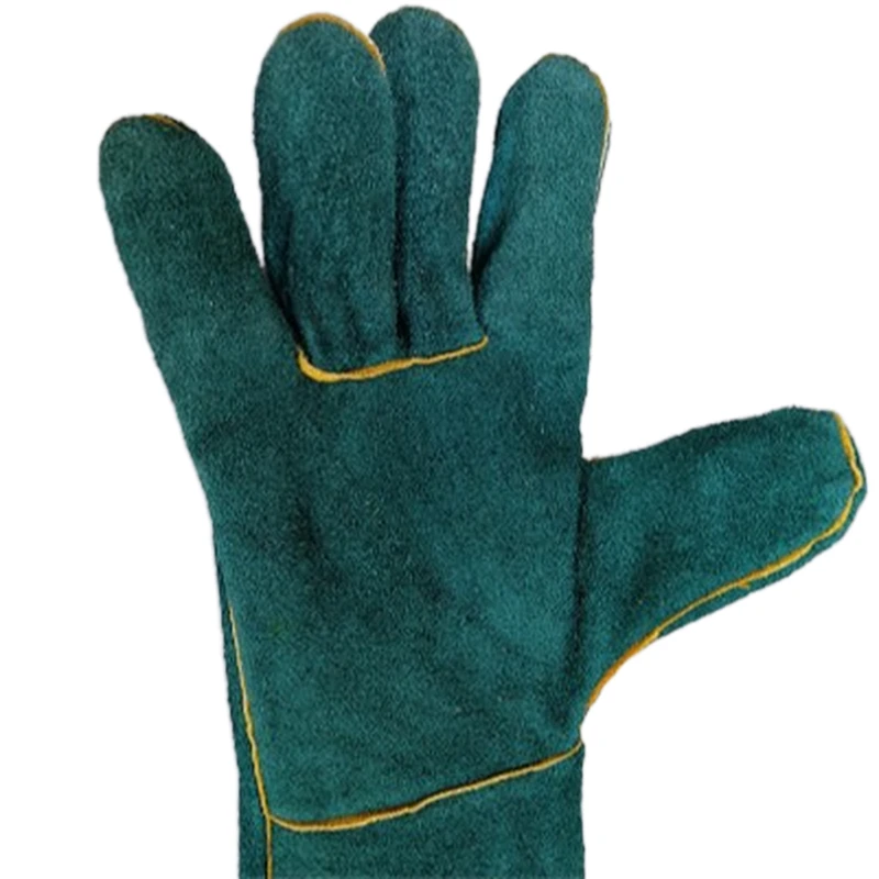 Cow Split Leather Welding Gloves Long Cowhide Genuine Leather Safety Gloves Work Protection Industrial Welding