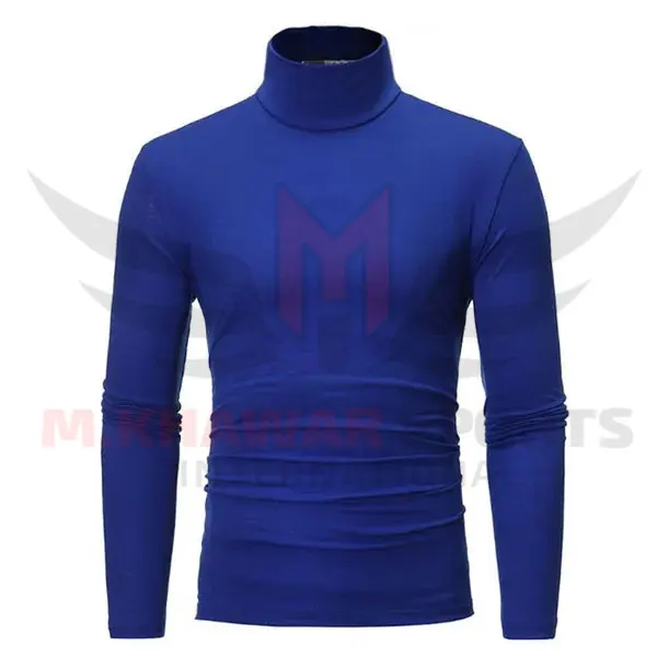 New Men Shirt Spandex Fabric High Neck Long Sleeves t shirt for men 2024 OEM Gym Workout Training Designed T-shirt Quick Dry