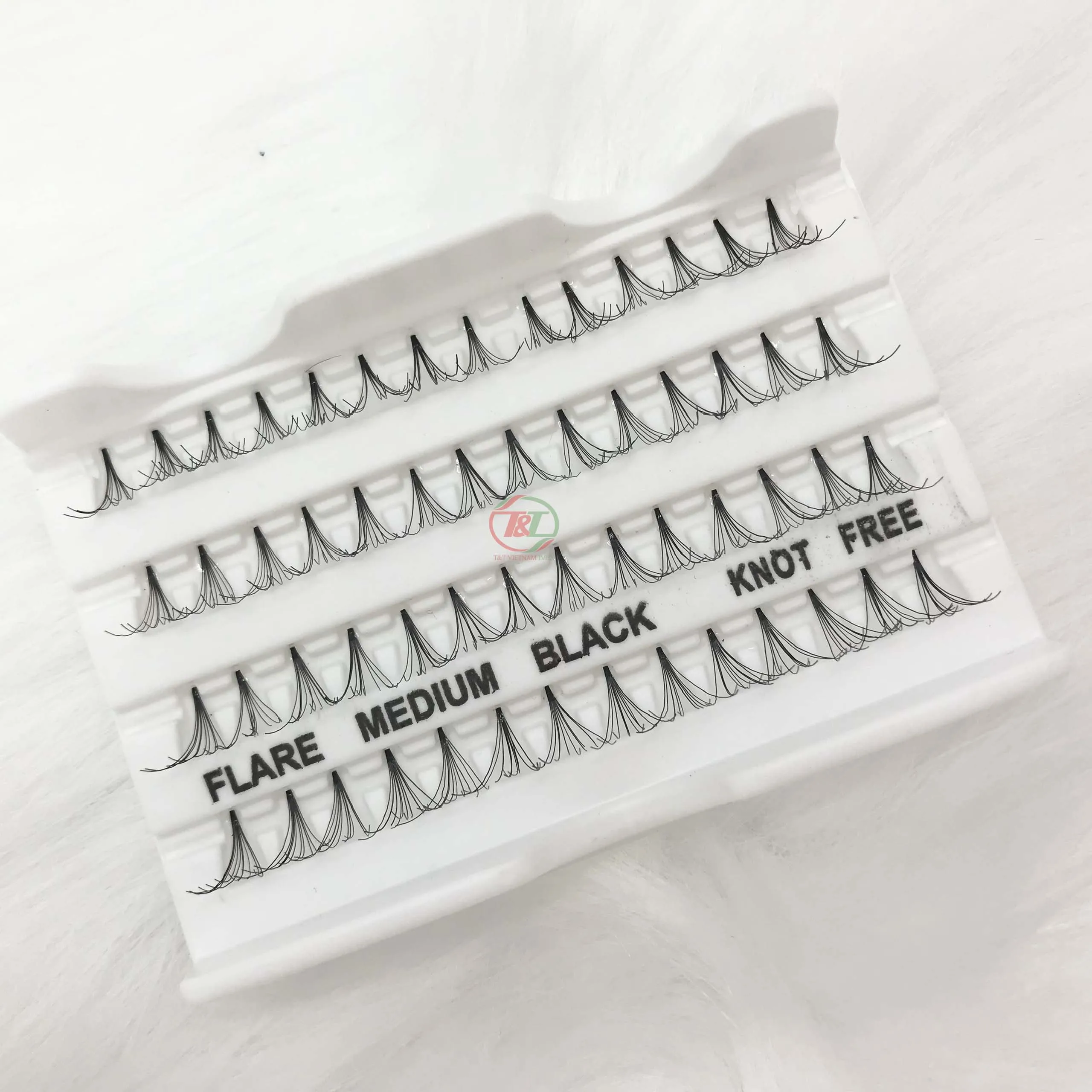 Vietnam supplies Good quality flare eyelash knot free mink silk individual false lashes cluster