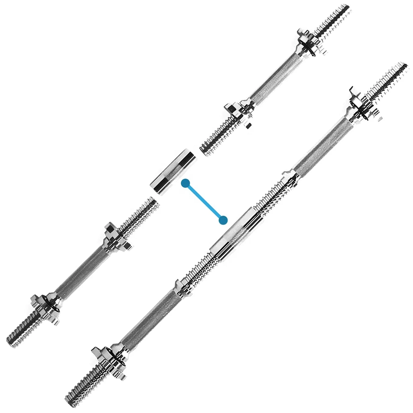Gym Weightlifting Equipment Standard Spinlock Dumbbell Extension Bar Barbells Extender Connector Linker Connecting Rod