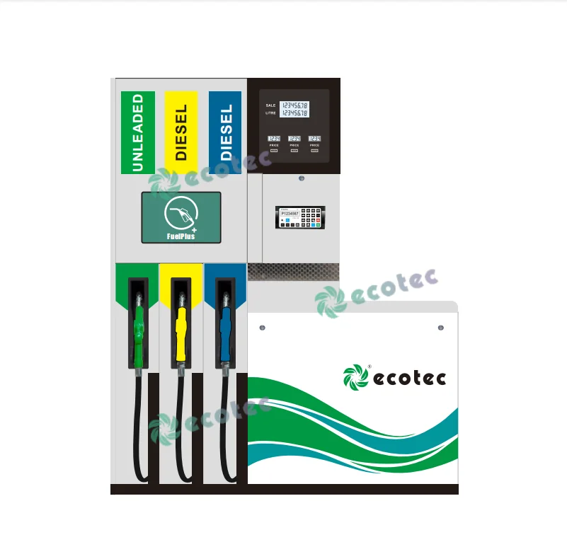 ECOTEC Petrol Station Equipment Vending Machine Fuel Dispenser with 8 Nozzle 2 Display