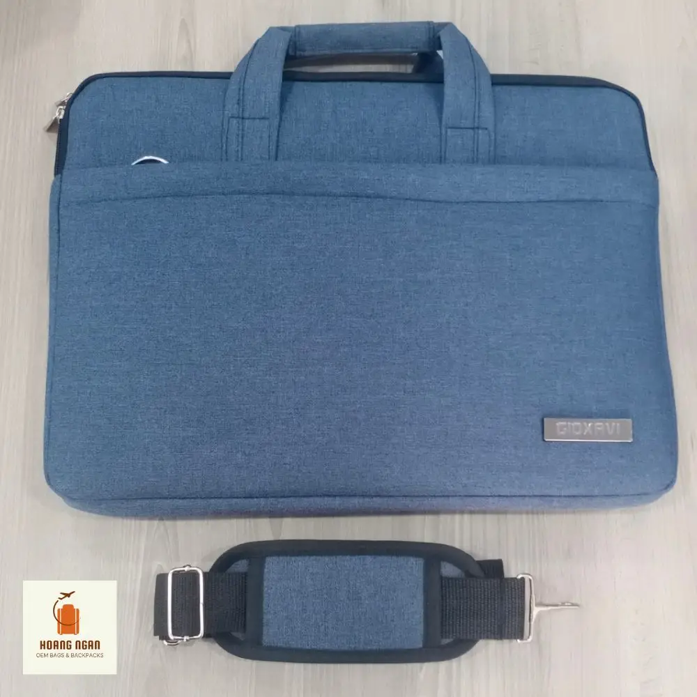 Vietnam OEM laptop bag for men with waterproof polyester handle trap and shoulder trap Thick impact resistant lining