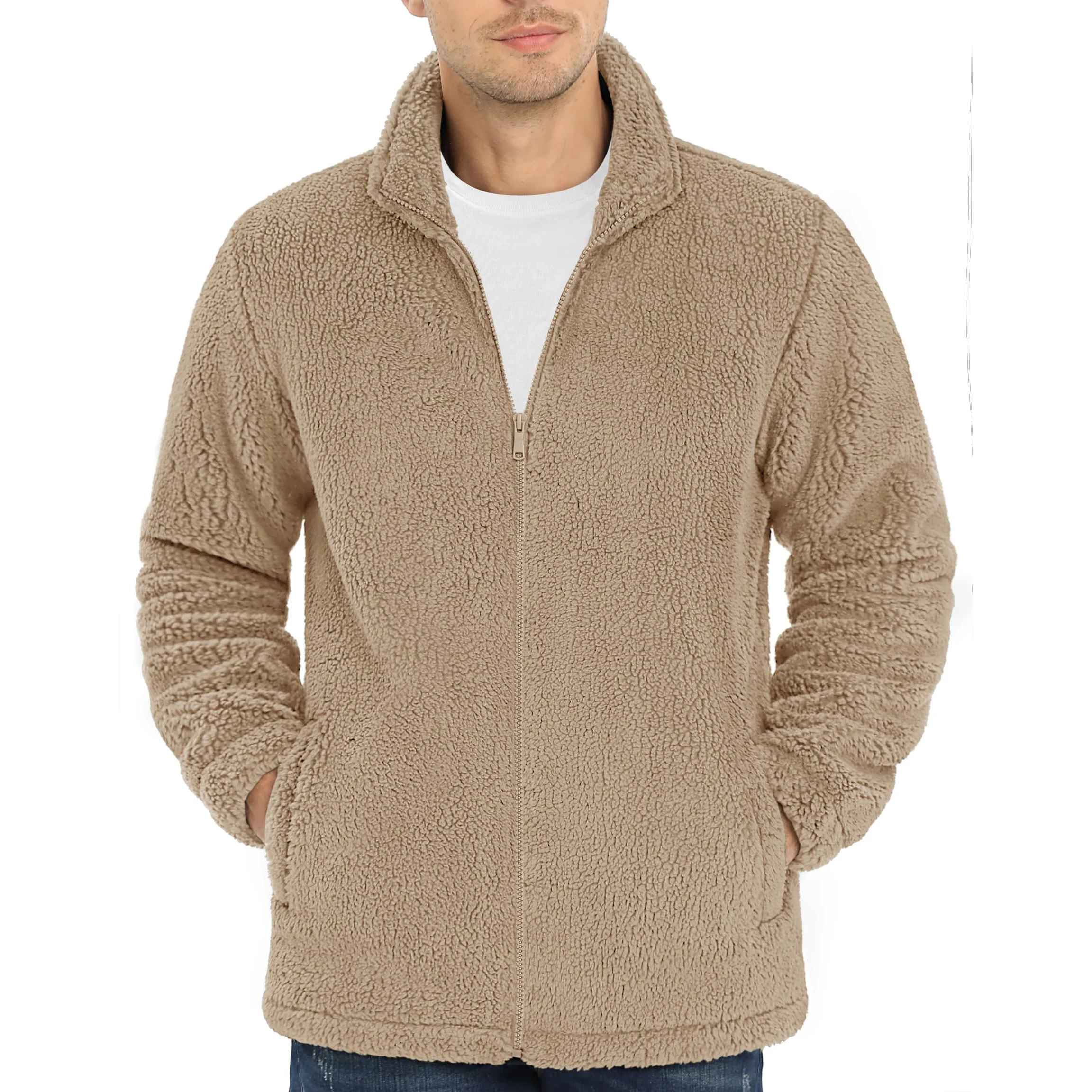 Men winter Sherpa jacket sherpa fabric Professional design Quick dry breathable best material used in Sherpa jacket men