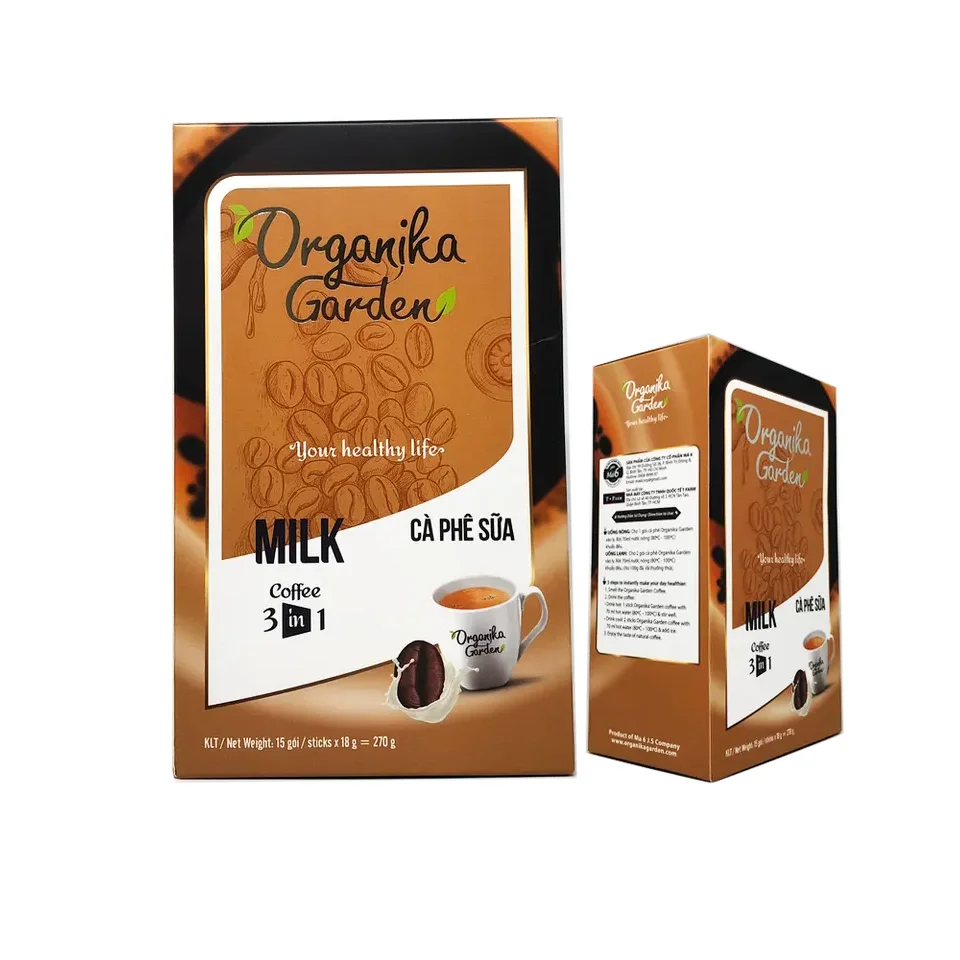 Best Manufacturer Sweet Box Packaging Coffee Instant Factory MA6 ORGANIKA COFFEE - MILK COFFEE 3 IN 1 Made From Viet Nam