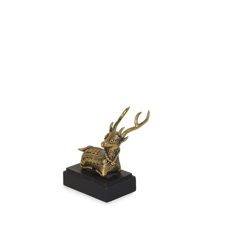 Pure Brass  Hiran (Sweep Deer) Set For Table Decoration Decorative, Dhokra Art