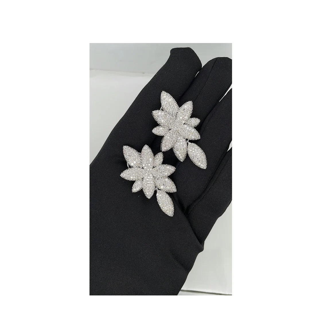 Most Selling Exquisite Trend Fashion Designer Diamond earring made in 14 Kt Real White Gold for Girls Available at Export