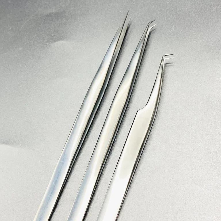 45 Degree 90 Degree Isolation Tweezers Wholesale High Quality Stainless Steel Black Plasma Tweezers For Eyelash Extension