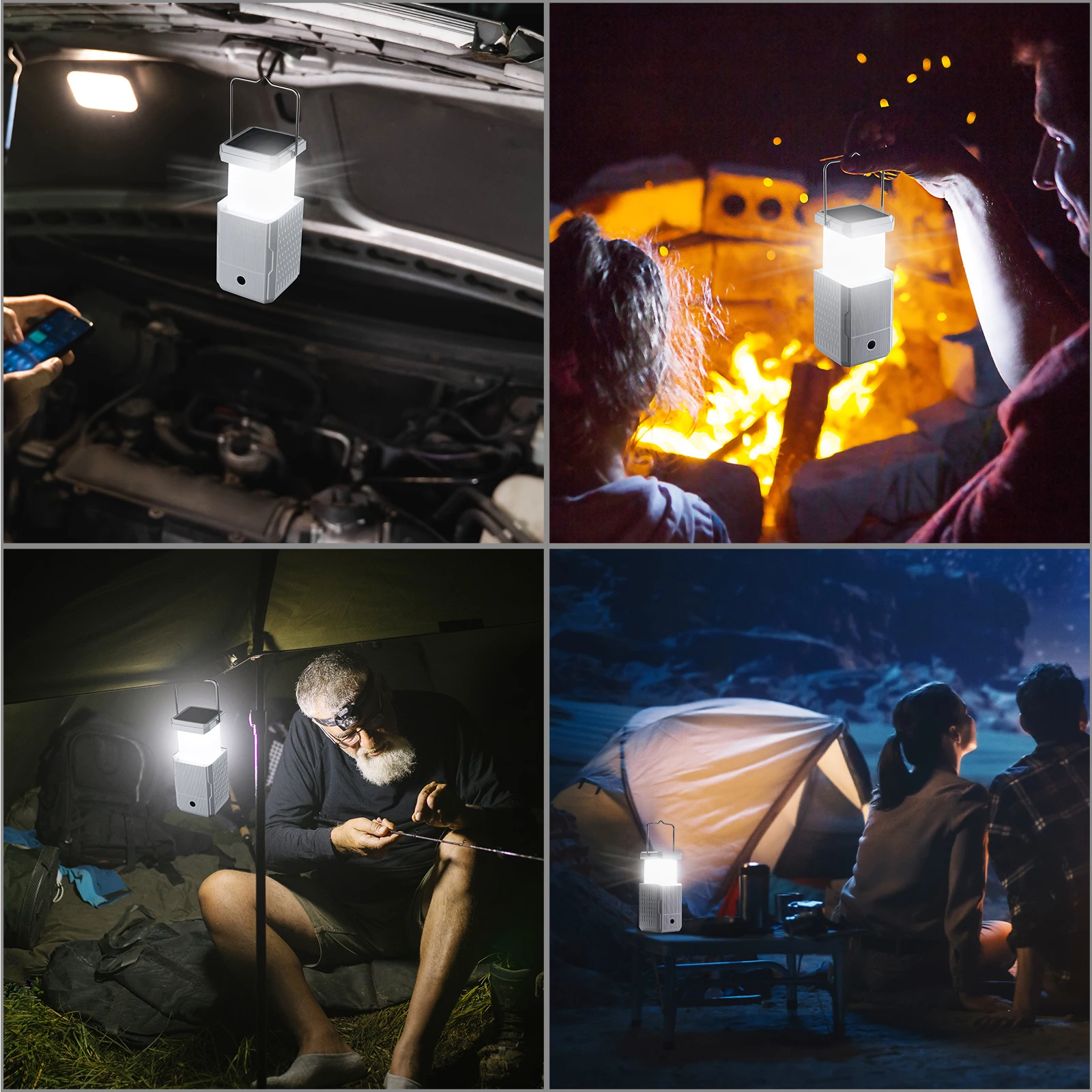 LED camping Lantern, Hand Crank & Solar Powered Lantern Flashlight