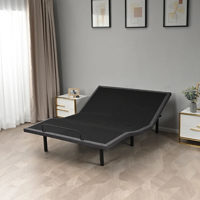 US Stock Bluetooth Phone App Control Fold Massage Function Under Bed Lighting Electric Adjustable Bed