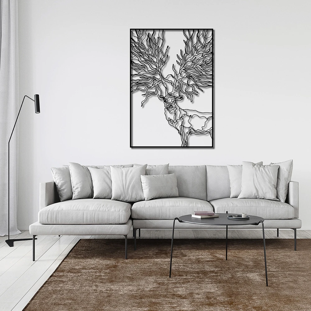 Metal Wall Art Minimalist Animal Themed Designs Laser Cut House Decoration Home Decor Art Deco Nature Household Items Decorative