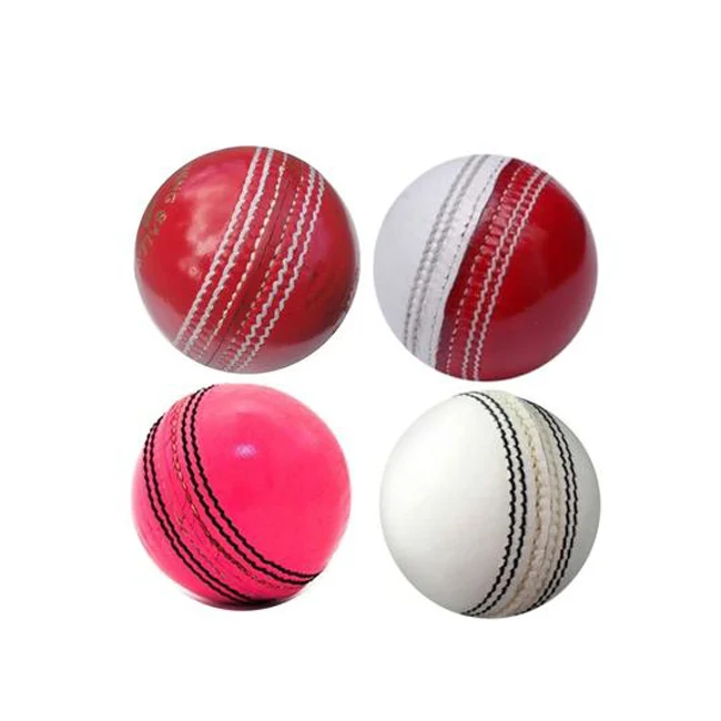White Cricket Hard Ball with Green stitched Professional grade hard ball / Customize colors and logo
