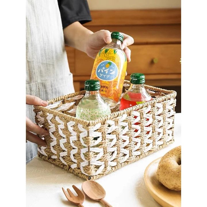 Heart Shaped Hand Woven Pantry Storage Baskets Other Paper Rope Material Storage Basket For Sale made in viet nam