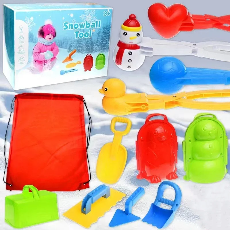 12PCS Snowball Maker Tool Winter Snow Toys Kit with Handle for Snow Ball Shapes Maker Fights Game for Kids Outdoor