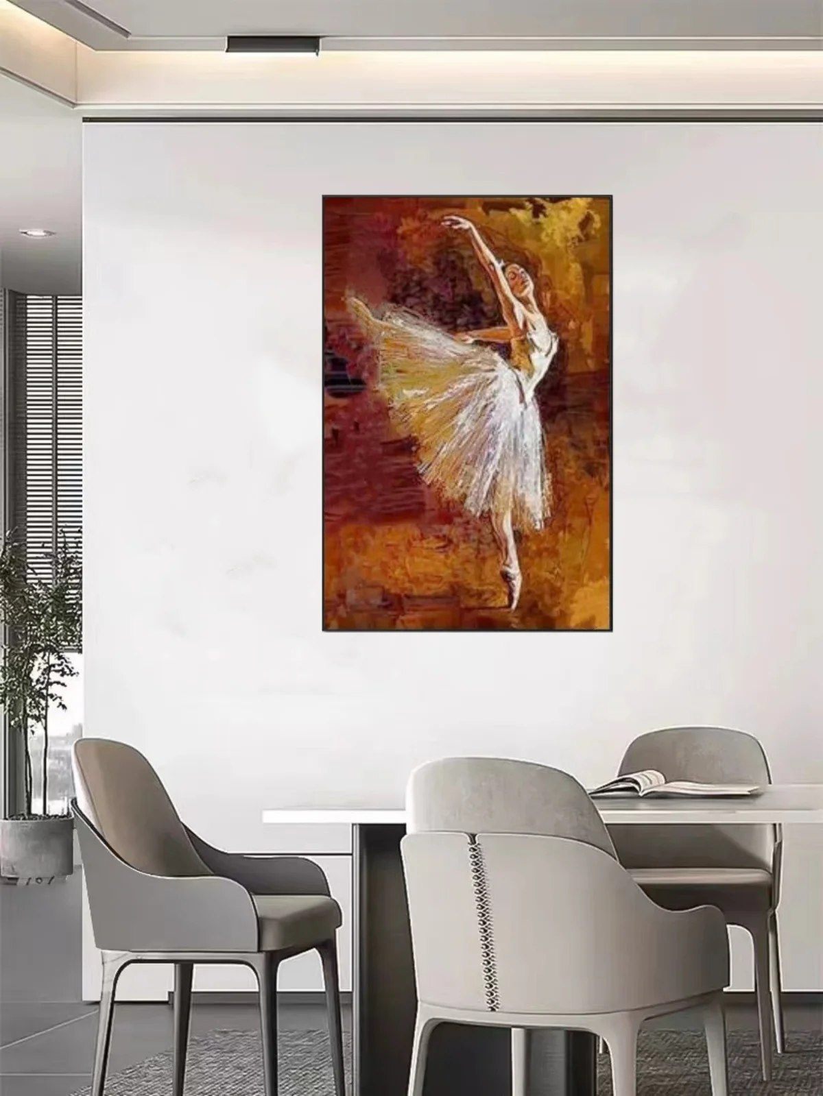 100% Real Hand Painted Oil Painting on Canvas , Abstract Ballet Dancer Girl Oil Painting, for Home Decoration, Gifts