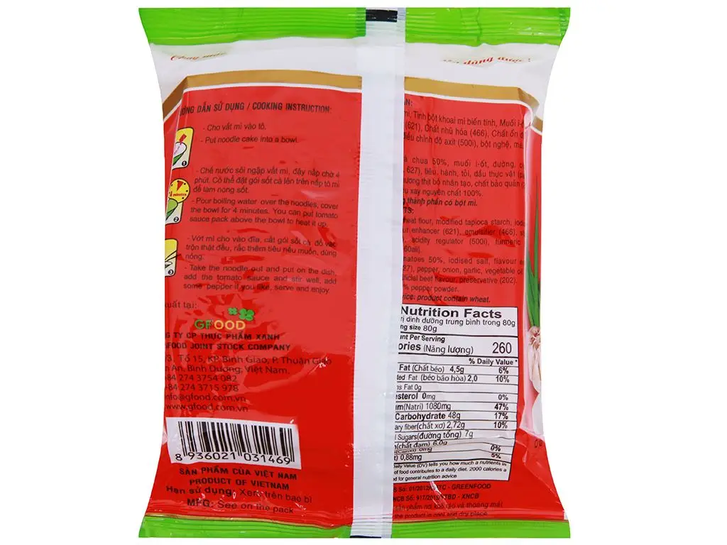 Spaghetti instant noodles Vietnam famous noodles instant noodles 80 grams Wholesale Best Seller