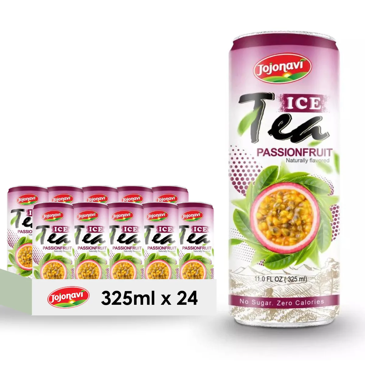 11 fl oz Ice Green Tea Passion Fruit Flavor No Added Sugar JOJONAVI Manufacturer Wholesale supplier Private label OEM ODM