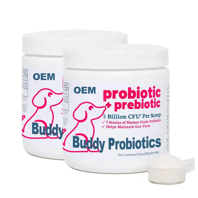 custom label Probiotic and Prebiotic powder with Natural Digestive Enzymes for dog Gas Relief