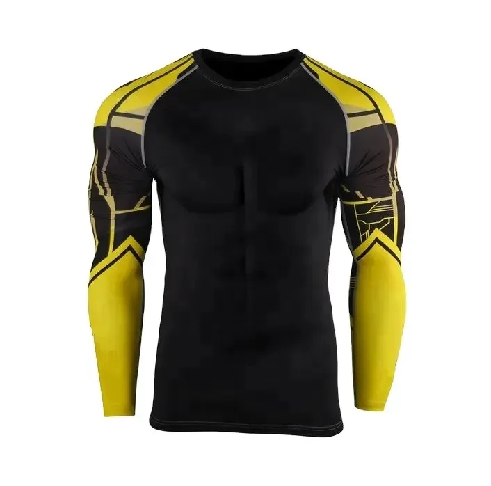 2023 Sublimation Printed Customized Colors And Design Quick Dry Polyester Fitted Plus Size MMA Rash Guard