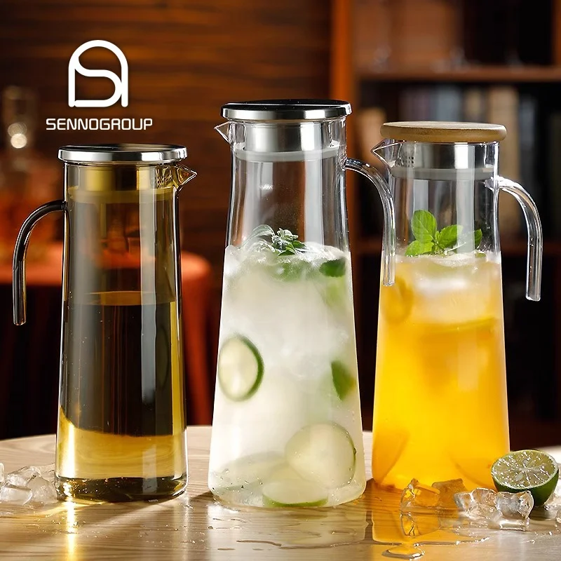 Food Grade Acrylic Kettles Water Bottle Restaurant Kitchen Plastic Juice Lemonade Jug With Lids