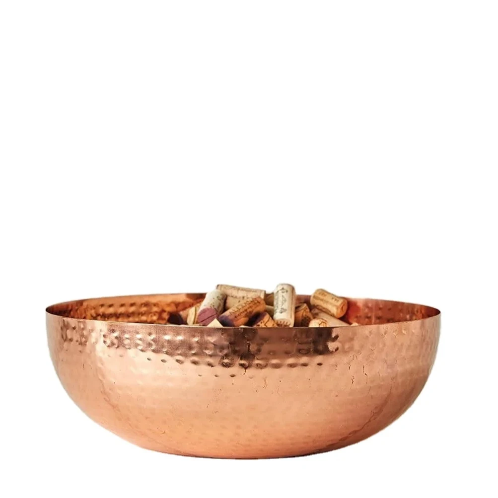 Metallic Copper Pedicure Bowl Hammered Metal Bowl Foot Bath Barrel Solid Foot Tub Washing Bowl Foot Soaking Basin