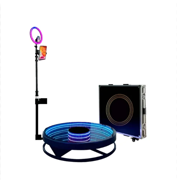 2024 Hot Selling 360 Degree Studio with Traveling Case Rotating Camera Wedding Party Event Video Booth Machine