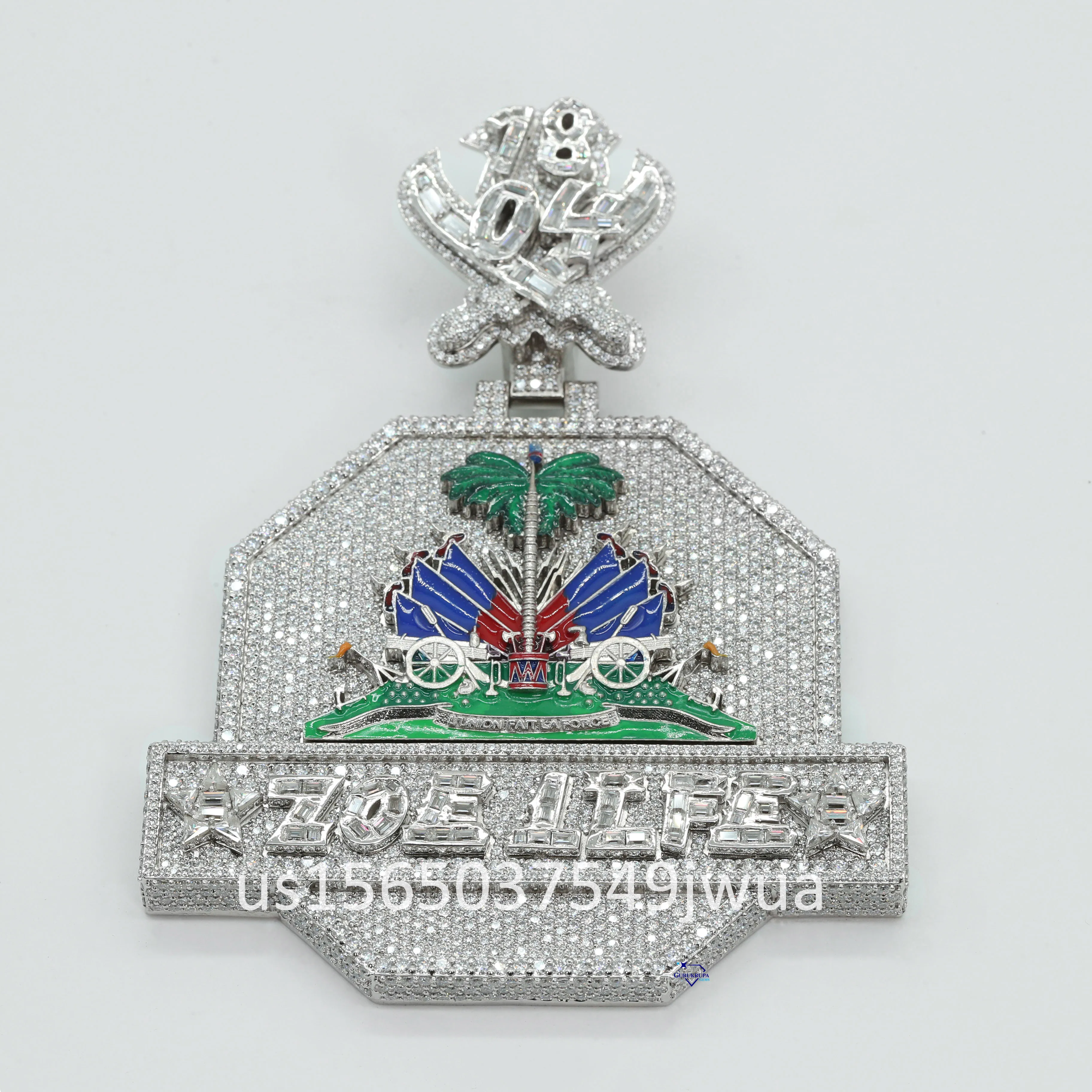 Experience our best selling hip hop pendant with 925 sterling silver and moissanite round brilliant cut vvs clarity diamonds