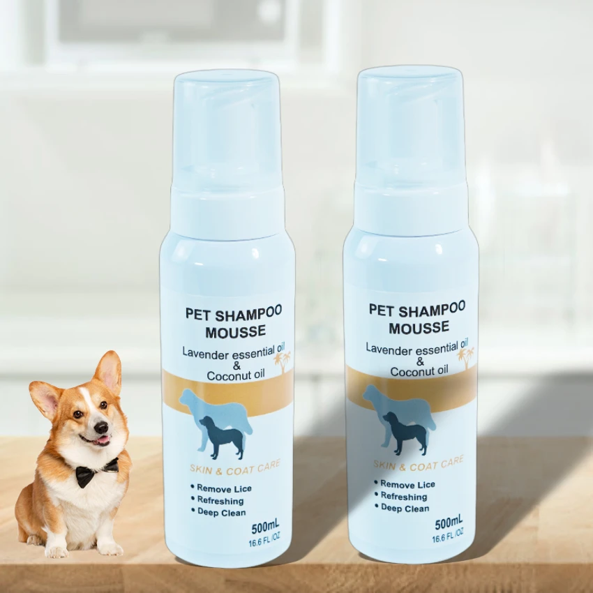 Hot selling custom mousse cat shampoo dog shower gel remove lice deep cleaning vitamin e Shampooing pour chien shampoo for dogs