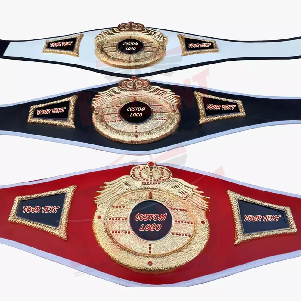 Custom Logo world boxing championship belts International Boxing Championship Belt Metal plates Leather kickboxing champion Belt