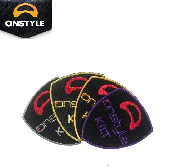 Customized Design Iron-on Embroidery Patch with Sequins PU Plastic Sewn-on Badges for Clothing Decoration twill fabric