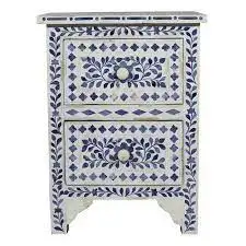 Factory Bone Inlay Drawers Resin Knobs Use for Office Home Furniture Glossy Polished Modern Blue Chest