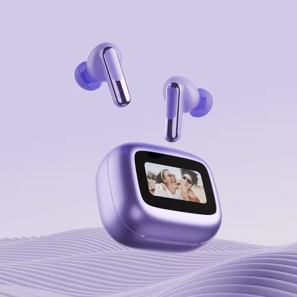 ANC Earphones V5.4 True Wireless Stereo Earphones Headphones In-Ear TWS Wireless LCD Touch Screen factory Earbuds Headset