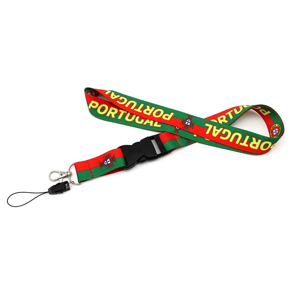 Promotional Price Volume Produce Custom Round Key Ring Heat Transfer Printing RPET Lanyard
