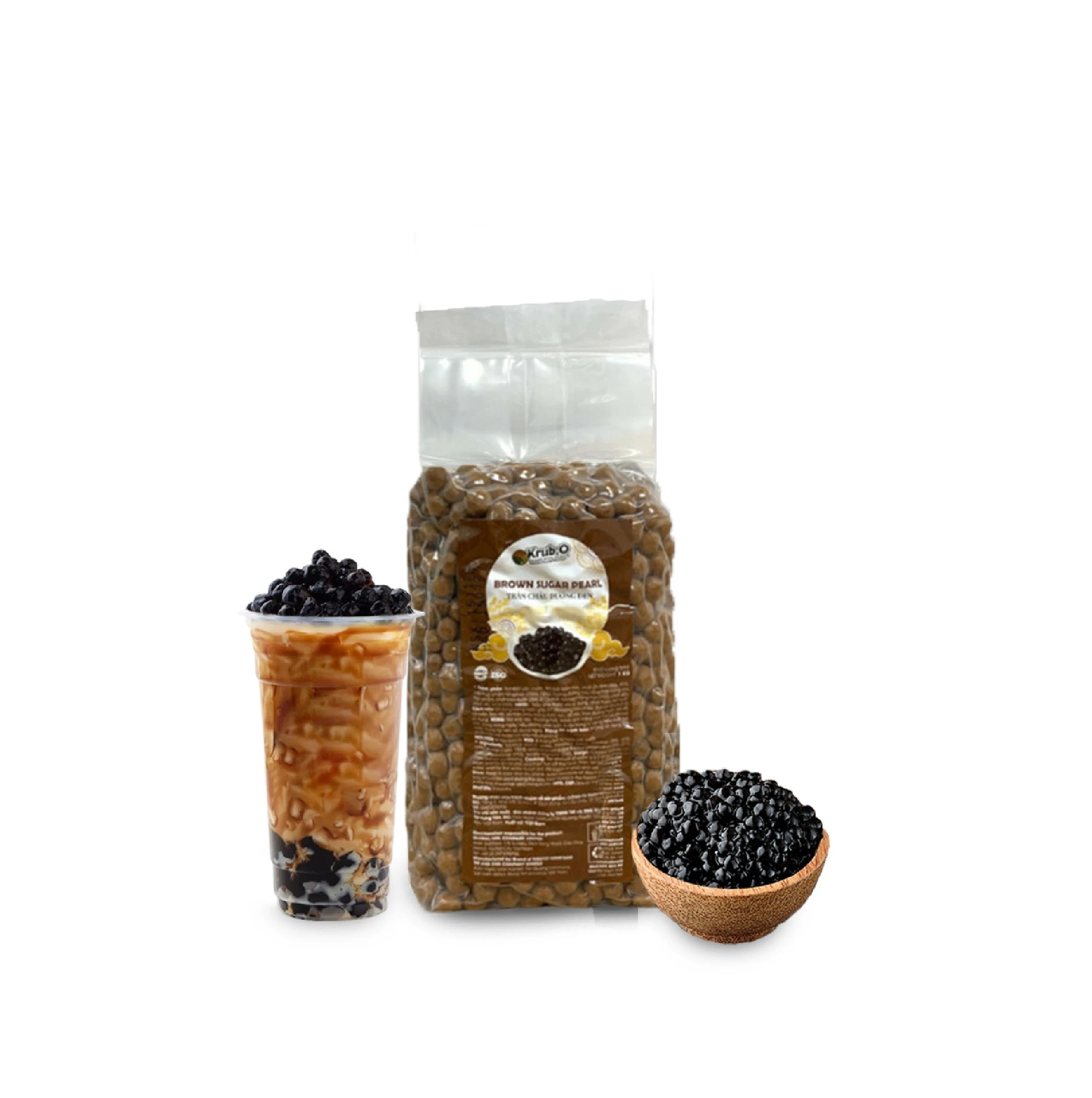 Supply New Product Brown Sugar Tapioca Ball Pearls Tapioca Balls Bubble Tea Milk Tea Ingredients For Sale