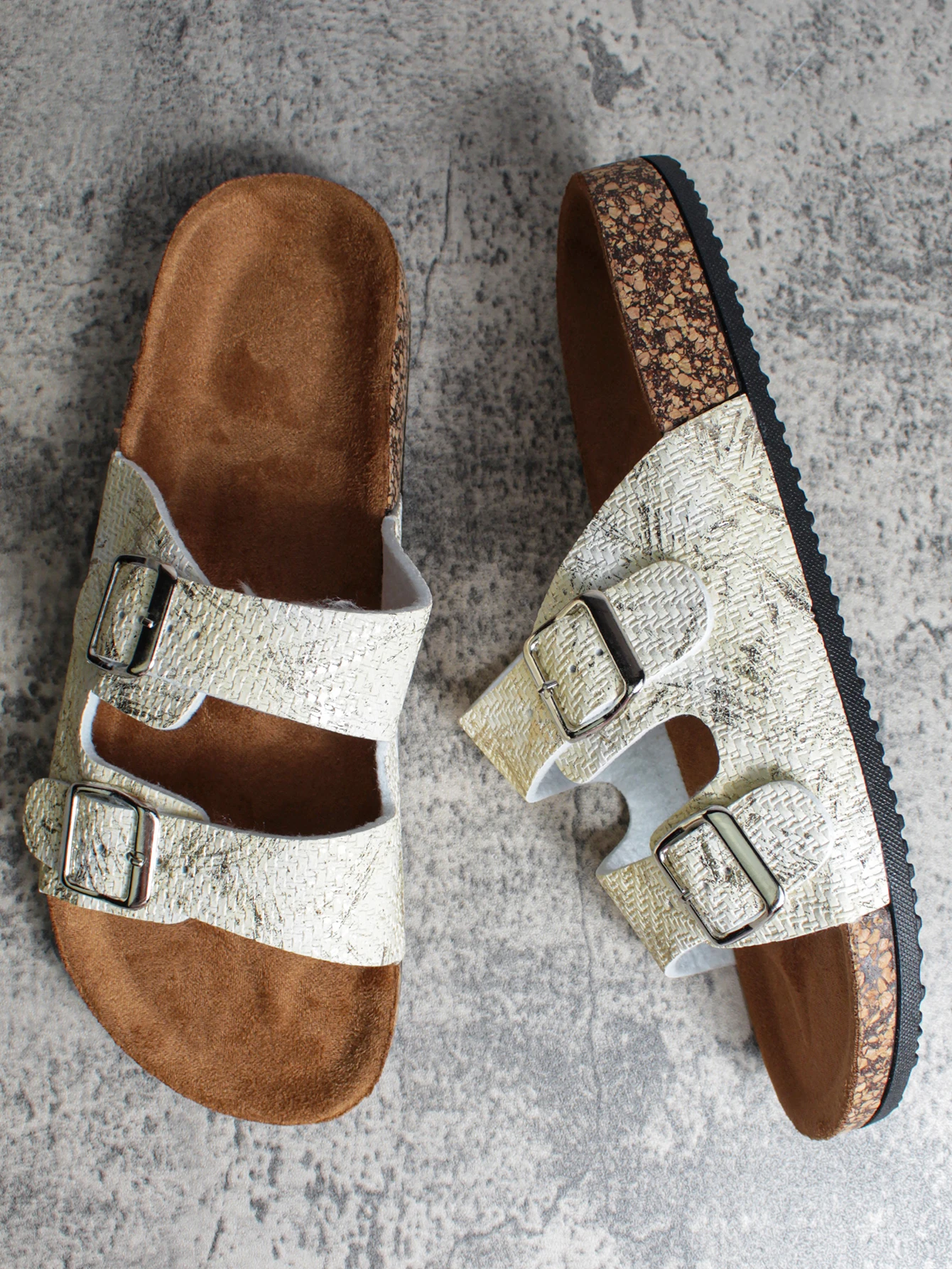 Hot Sale Taupe Cow Suede Leather Flat Sandals Birken Slide Sandals Stocks Women Summer Slip