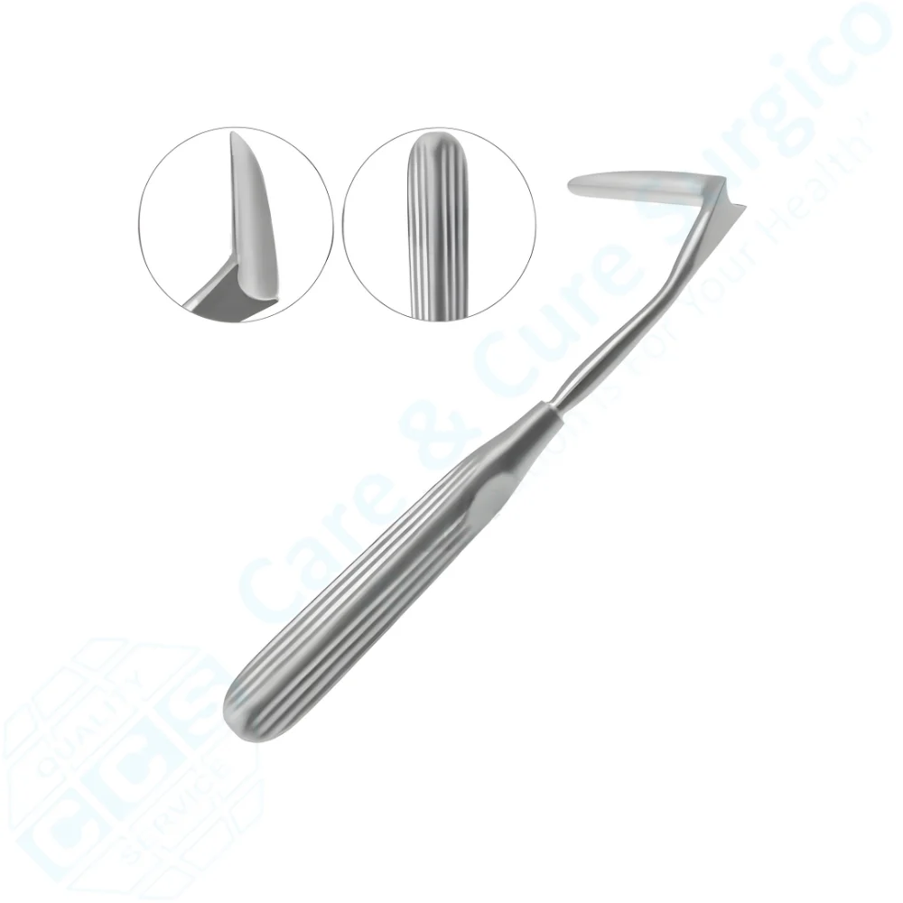 Care Cure Surgico Aufricht Nasal Retractor Best High Quality ENT Instruments Stainless Steel 6.5mm Solid Blade 45mm Long Plastic
