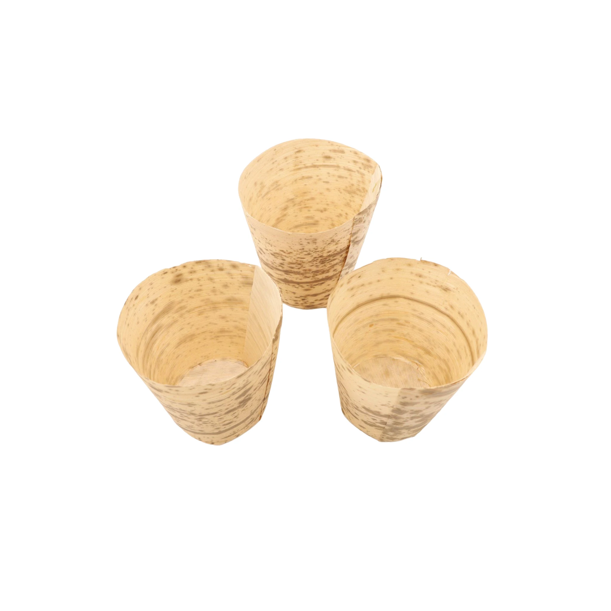 2023 High quality natural bamboo material Customized biodegradable Japanese bamboo leaf cup
