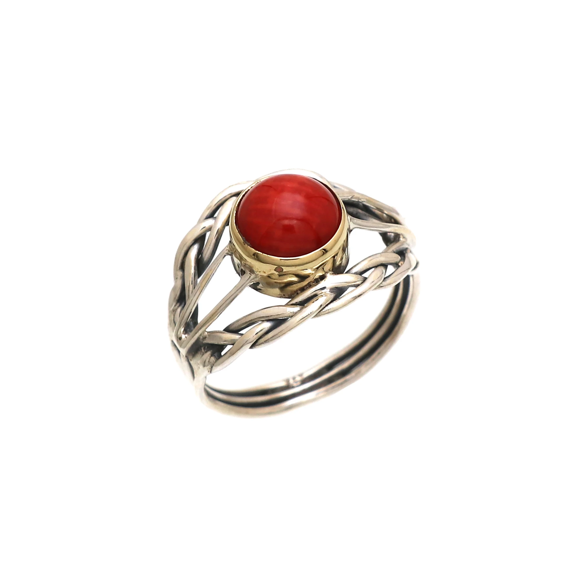 Wholesale Natural 925 Sterling Silver Ring Handmade Birthstone Wedding Party Gift Mom Wife-Garnet Amber Amethyst Coral Red Onyx