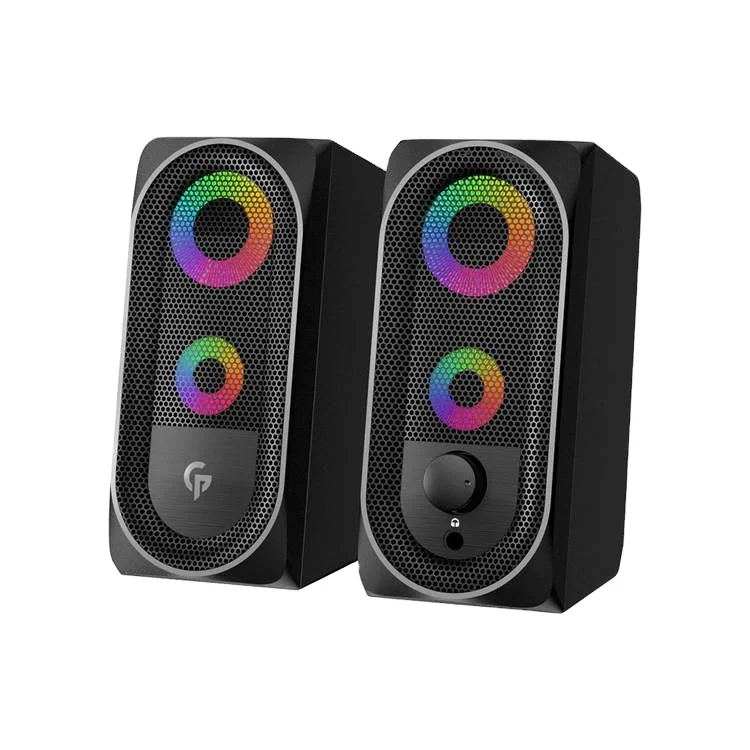 Игровые стереодинамики Porodo 10 Вт колонка с эффектом RGB портативная сенсорным датчиком и регулятором