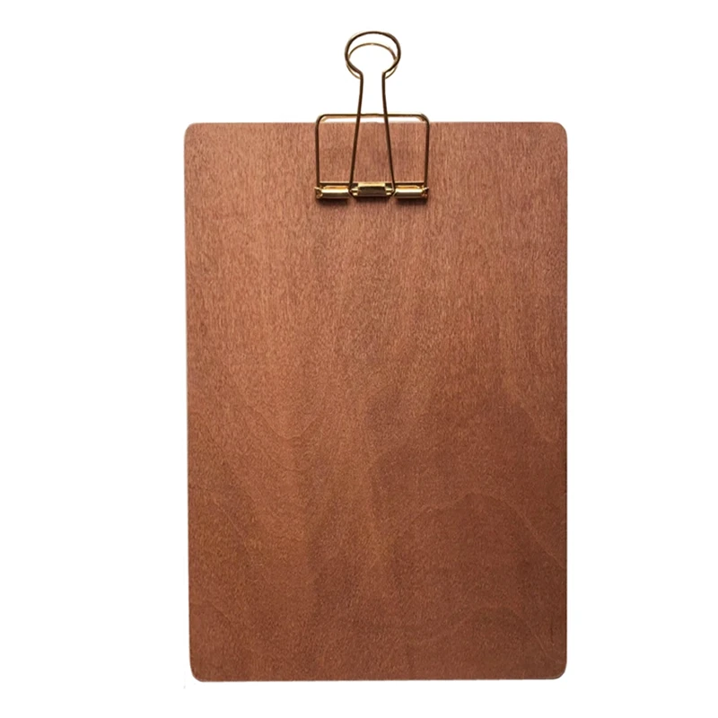 Custom Wooden Menu Board with Rubber Bands Solid Wood Clip-less Clipboard Restaurant Boards Menu Receipt Holder Check Presenter
