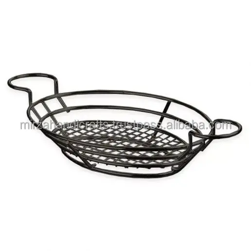 Oval Chix Wire Basket Powder Coated Metal Basket for food purposes it can be used for holding soaps napkins or decorative towels