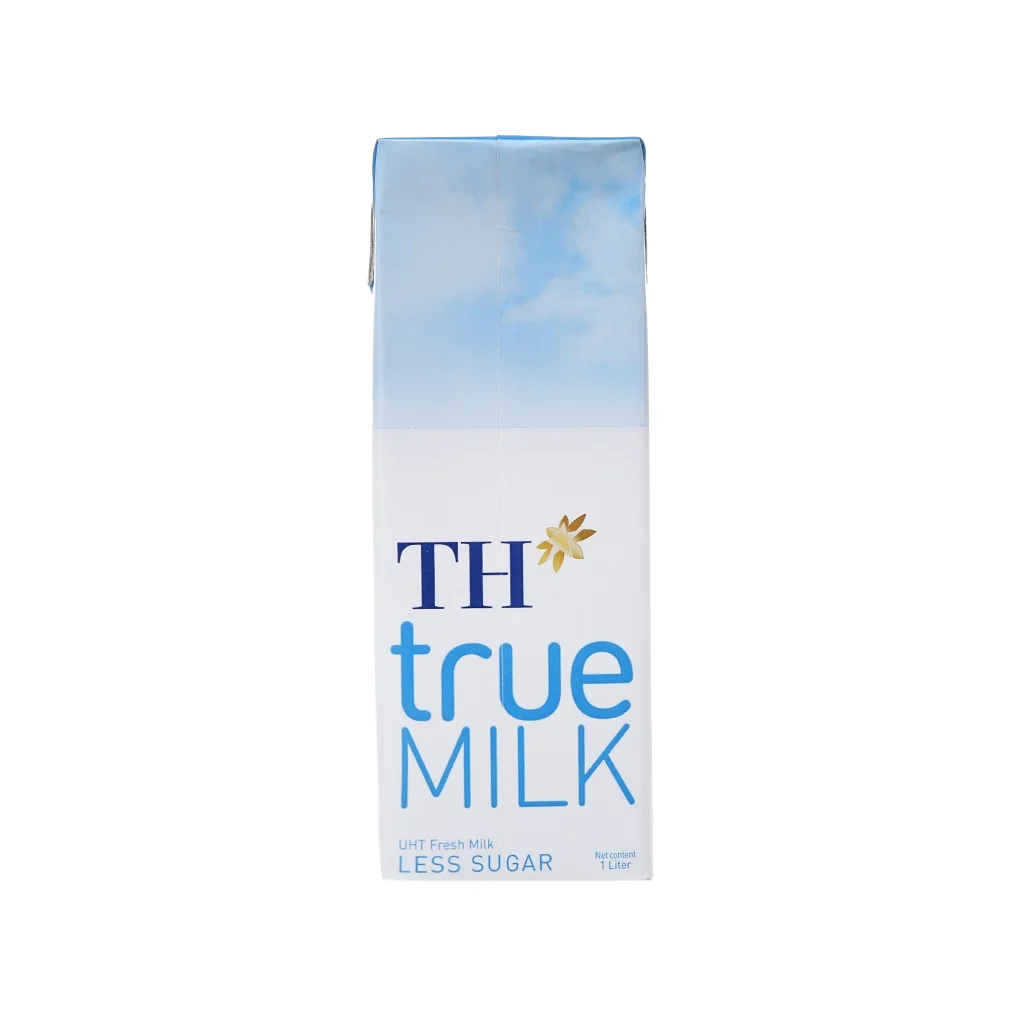 TH True Milk UHT Less Sugar Fresh Milk 1000ml Halal Certified Cow Healthy Box Sterilized Dairy Products Whole Milk