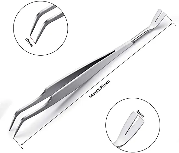 Professional Double Sided Stainless Steel Tick  Remover Tweezers Tick Remover Tool for Pets/ Professional Tick Tools