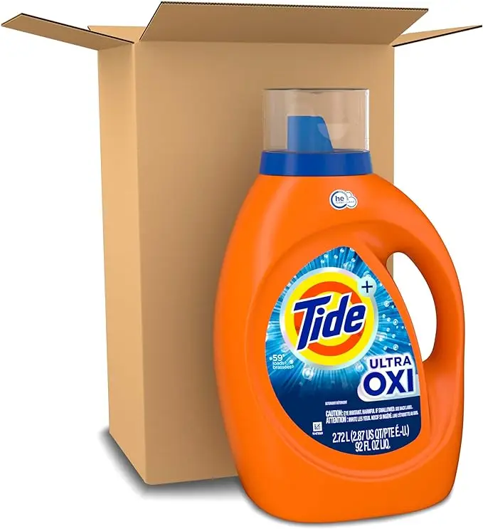 Жидкое мыло для стирки Tide Ultra Oxi высокая эффективность (он) 59 нагрузок синее 92 унца