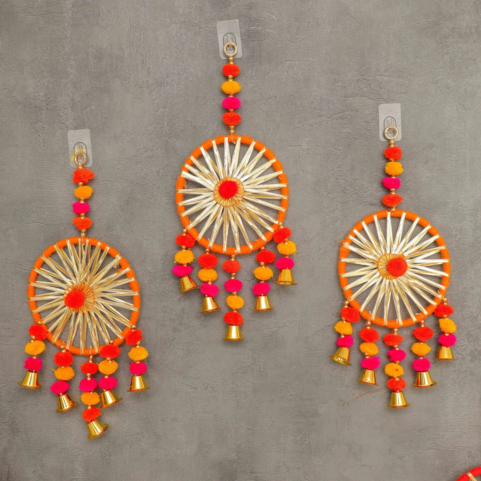 Handmade Gota Lace Pompom Celling Decoration Dream Catchers Wall Hanging Dream Catchers Outdoor Hanging