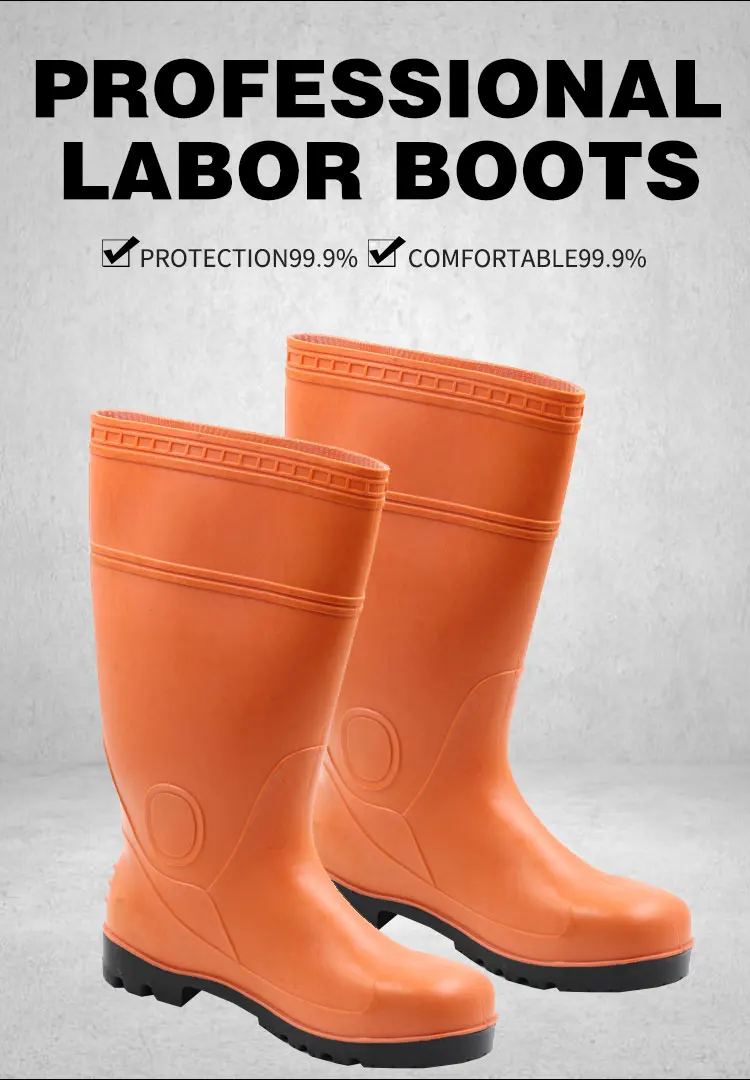 anti-slip unisex wholesale design your own construction PVC rain boot gum boots for thick legs wellington rain boots