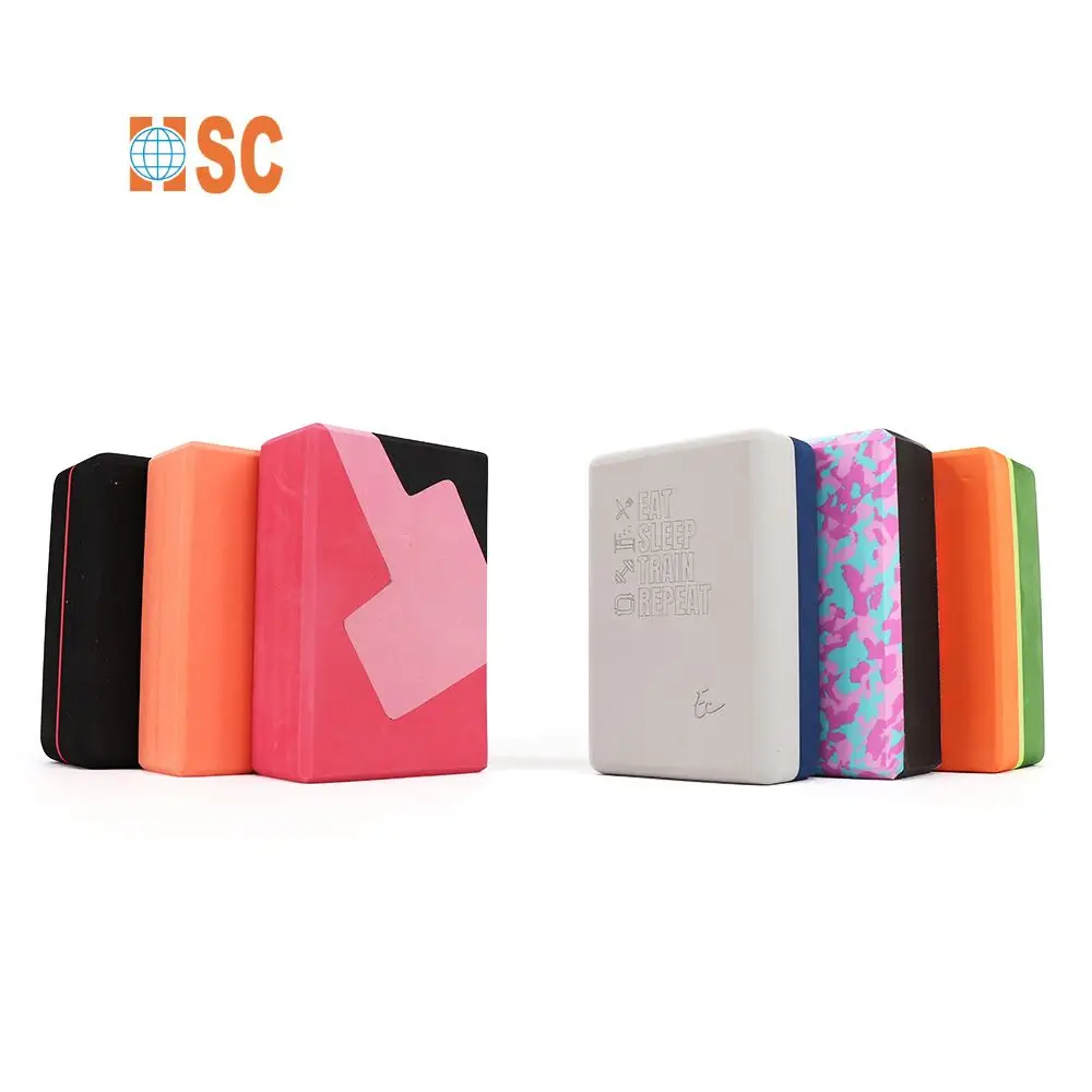 High Density EVA Foam Yoga Pilates Block Brick Fashion Camouflage Color OEM Custom Logo Color Size Density